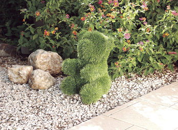 Figura decorativa de jardim em relva artificial - Urso sentado
